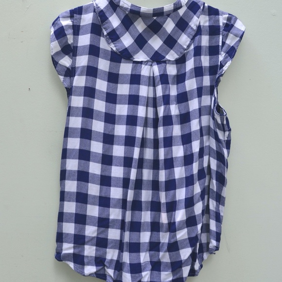 Navy and White Gingham Short Sleeve Shirt - Picture 4 of 5